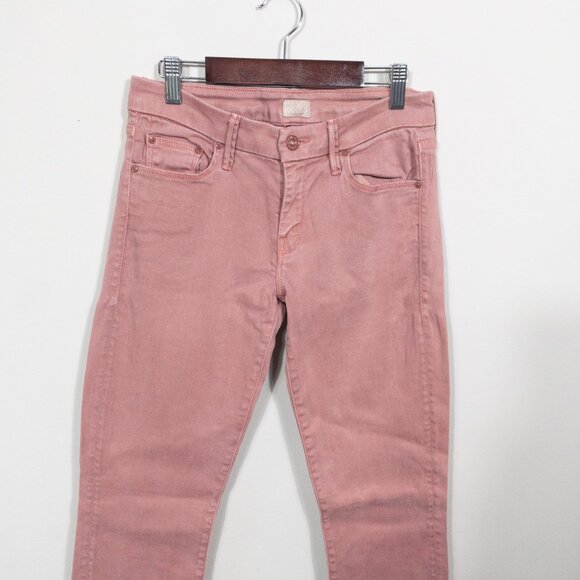 Mother The Looker POP Skinny Jean SZ 27 Light Pink Denim Long - Picture 12 of 12